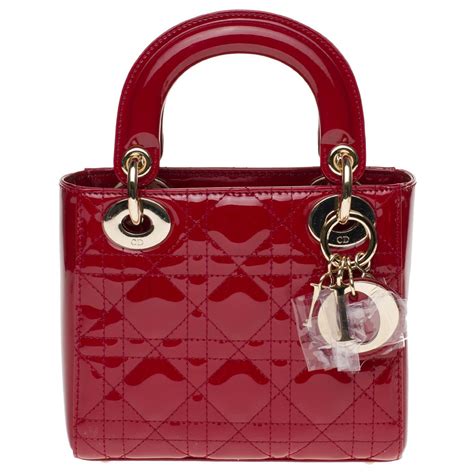 cherry red lady dior mini lambskin chain bag|Mini Lady Dior Bag Cherry Red Cannage Lambskin.